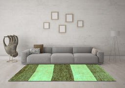 Machine Washable Abstract Turquoise Modern Area Rugs in a Living Room,, wshabs44turq