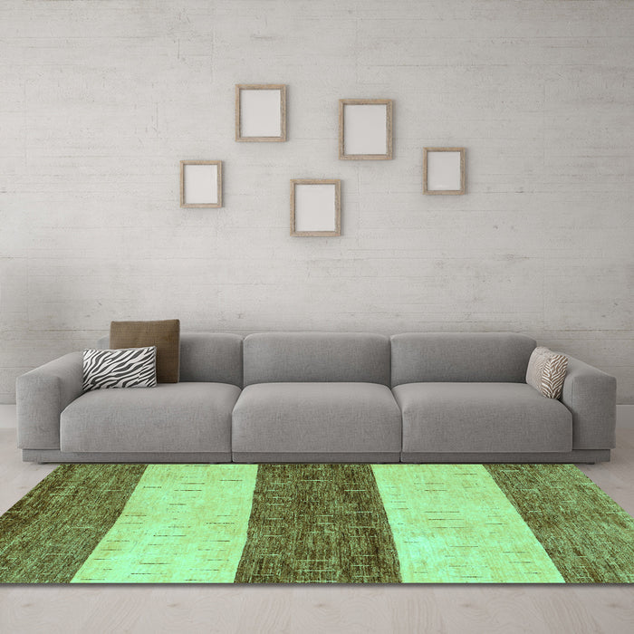Machine Washable Abstract Turquoise Modern Area Rugs in a Living Room,, wshabs44turq