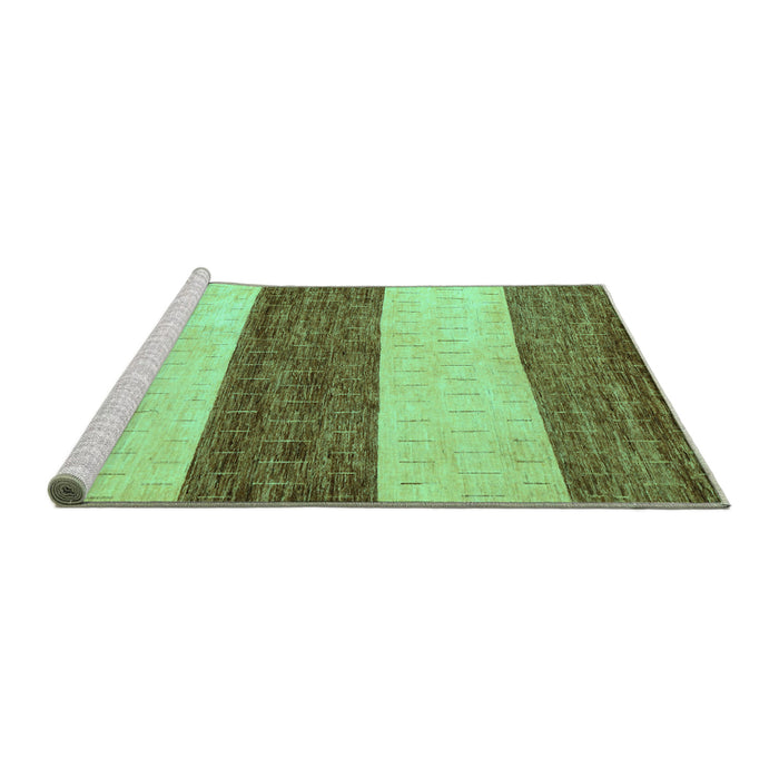 Sideview of Machine Washable Abstract Turquoise Modern Area Rugs, wshabs44turq