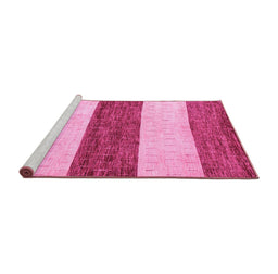 Sideview of Machine Washable Abstract Pink Modern Rug, wshabs44pnk