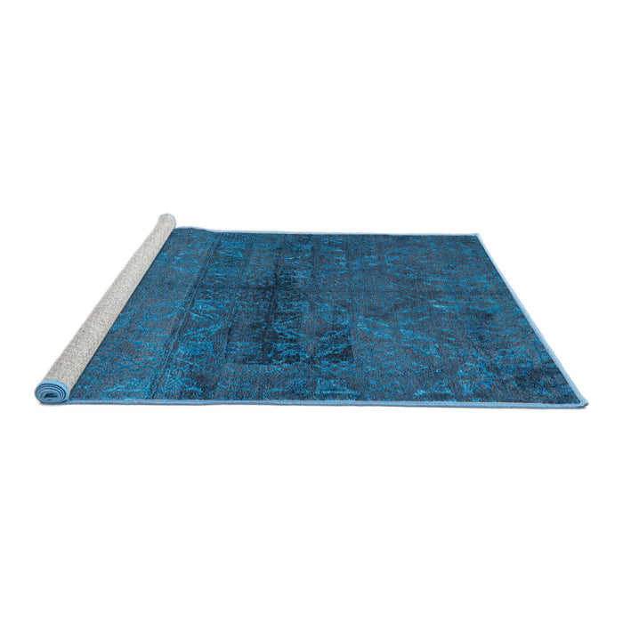 Sideview of Machine Washable Abstract Blue Rug, wshabs4500