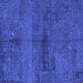 Square Machine Washable Persian Blue Bohemian Rug, wshabs4500blu