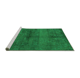 Sideview of Machine Washable Persian Green Bohemian Area Rugs, wshabs4500grn