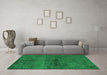 Machine Washable Persian Green Bohemian Area Rugs in a Living Room,, wshabs4500grn