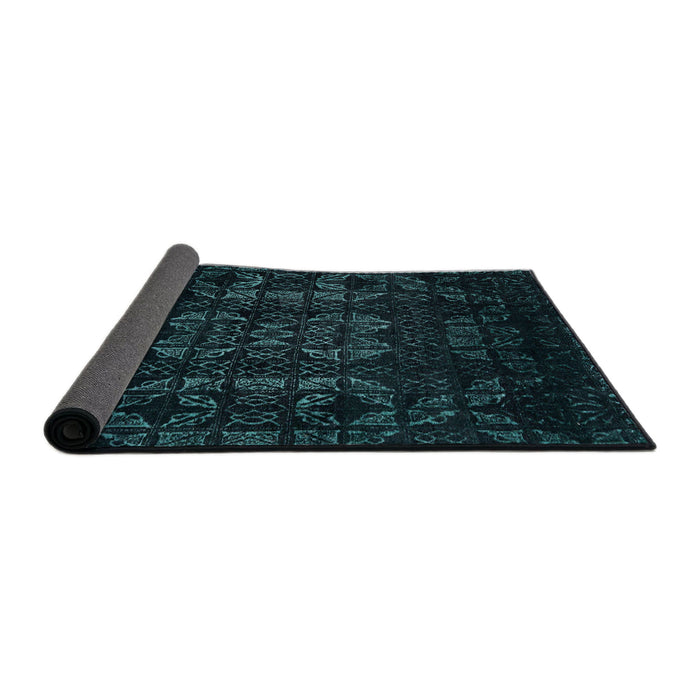 Sideview of Abstract Teal Green Modern Rug, abs4501