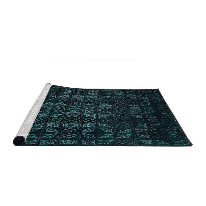 Sideview of Machine Washable Abstract Medium Teal Green Rug, wshabs4501