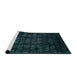 Sideview of Machine Washable Abstract Medium Teal Green Rug, wshabs4501