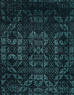 Abstract Teal Green Modern Rug, abs4501