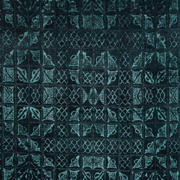 Abstract Teal Green Modern Rug, abs4501