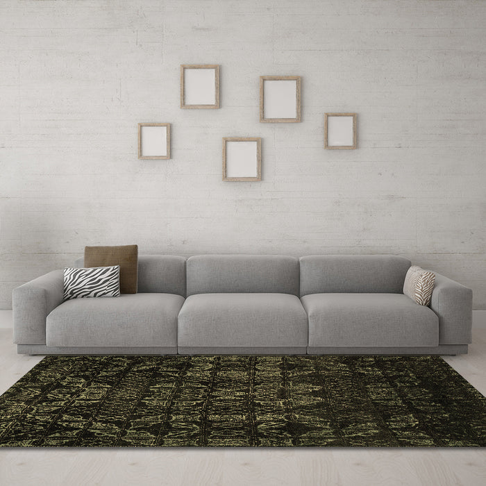 Machine Washable Abstract Brown Modern Rug in a Living Room,, wshabs4501brn