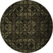 Round Machine Washable Abstract Brown Modern Rug, wshabs4501brn