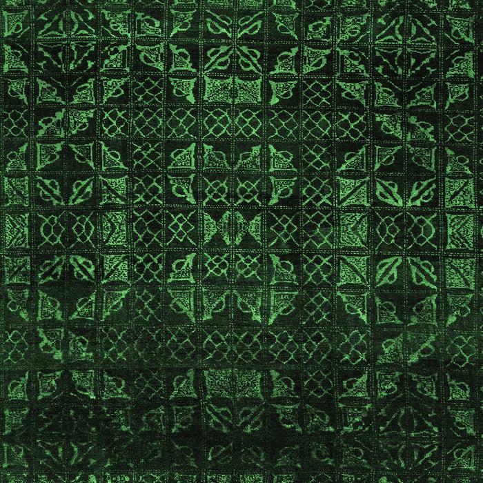 Square Abstract Emerald Green Modern Rug, abs4501emgrn