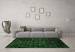 Machine Washable Abstract Emerald Green Modern Area Rugs in a Living Room,, wshabs4501emgrn