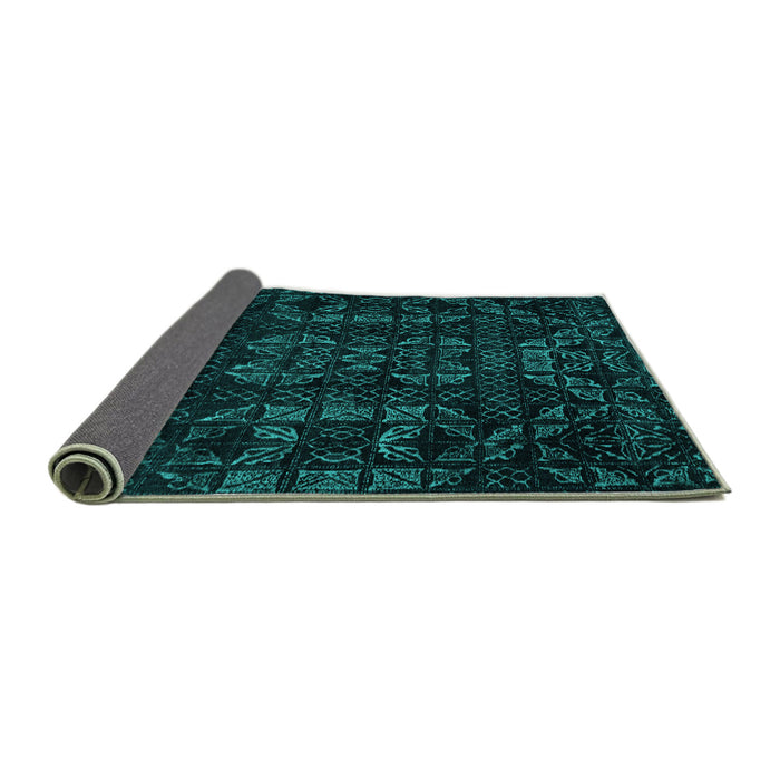 Sideview of Abstract Turquoise Modern Rug, abs4501turq