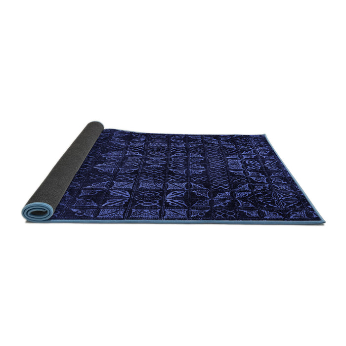 Sideview of Abstract Blue Modern Rug, abs4501blu
