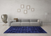 Machine Washable Abstract Blue Modern Rug, wshabs4501blu