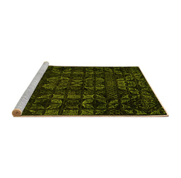 Sideview of Machine Washable Abstract Yellow Modern Rug, wshabs4501yw