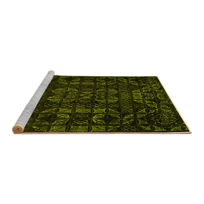 Sideview of Machine Washable Abstract Yellow Modern Rug, wshabs4501yw