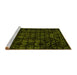 Sideview of Machine Washable Abstract Yellow Modern Rug, wshabs4501yw