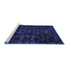 Sideview of Machine Washable Abstract Blue Modern Rug, wshabs4501blu