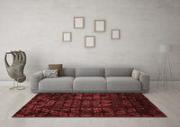 Machine Washable Abstract Red Modern Rug, wshabs4501red