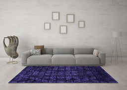 Machine Washable Abstract Purple Modern Area Rugs in a Living Room, wshabs4501pur