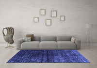 Machine Washable Abstract Blue Modern Rug, wshabs4502blu