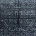 Square Machine Washable Abstract Dark Slate Gray Green Rug, wshabs4502