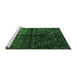 Sideview of Machine Washable Abstract Emerald Green Modern Area Rugs, wshabs4502emgrn