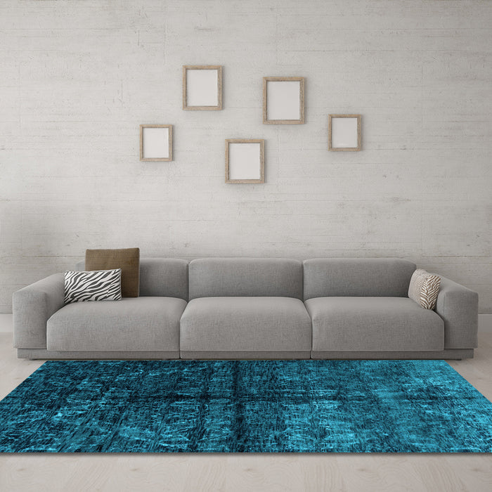 Machine Washable Abstract Light Blue Modern Rug in a Living Room, wshabs4502lblu