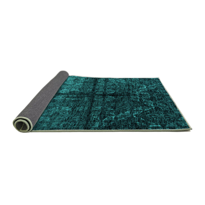 Sideview of Abstract Turquoise Modern Rug, abs4502turq