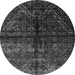 Round Machine Washable Abstract Gray Modern Rug, wshabs4502gry