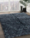 Abstract Dark Slate Gray Green Modern Rug in Family Room, abs4502