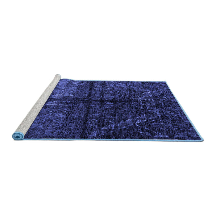 Sideview of Machine Washable Abstract Blue Modern Rug, wshabs4502blu