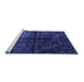 Sideview of Machine Washable Abstract Blue Modern Rug, wshabs4502blu