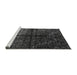 Sideview of Machine Washable Abstract Gray Modern Rug, wshabs4502gry