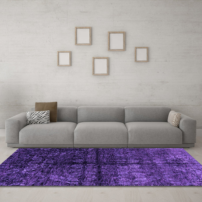 Machine Washable Abstract Purple Modern Area Rugs in a Living Room, wshabs4502pur