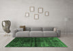 Machine Washable Abstract Emerald Green Modern Area Rugs in a Living Room,, wshabs4502emgrn