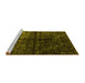 Sideview of Machine Washable Abstract Yellow Modern Rug, wshabs4502yw