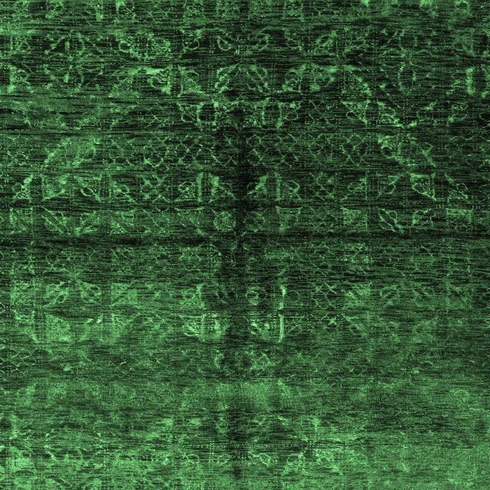 Square Machine Washable Abstract Emerald Green Modern Area Rugs, wshabs4502emgrn