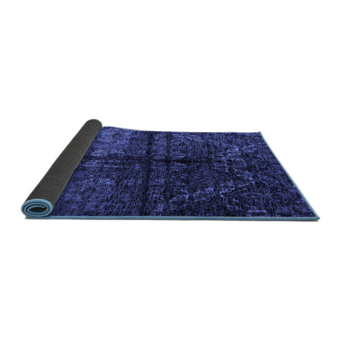 Sideview of Abstract Blue Modern Rug, abs4502blu