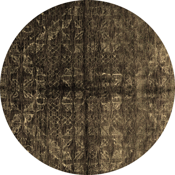 Round Abstract Brown Modern Rug, abs4502brn