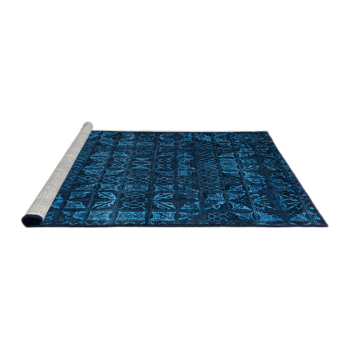 Sideview of Machine Washable Abstract Bright Navy Blue Rug, wshabs4503