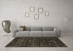 Machine Washable Abstract Brown Modern Rug in a Living Room,, wshabs4503brn