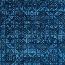 Square Machine Washable Abstract Bright Navy Blue Rug, wshabs4503