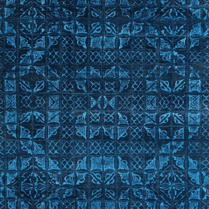 Square Machine Washable Abstract Bright Navy Blue Rug, wshabs4503