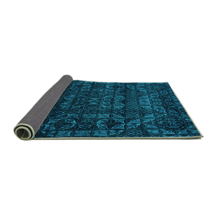 Sideview of Abstract Turquoise Modern Rug, abs4503turq