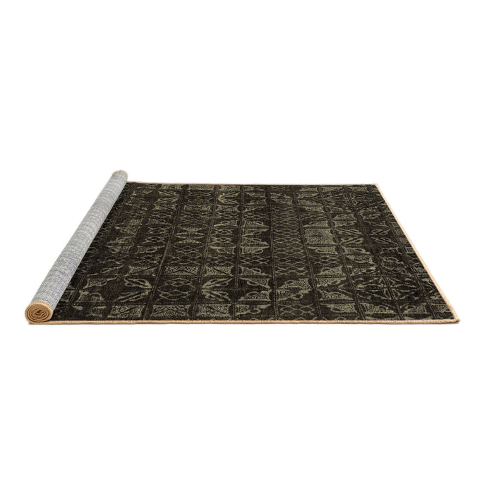Sideview of Machine Washable Abstract Brown Modern Rug, wshabs4503brn