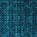 Square Abstract Turquoise Modern Rug, abs4503turq