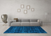 Machine Washable Abstract Light Blue Modern Rug, wshabs4503lblu